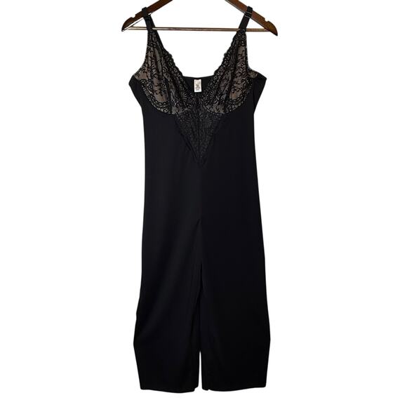 Popilush Shapewear Lace Deep V-Neck Sculpting Wide Leg Black Jumpsuit size XXL - Picture 2 of 6